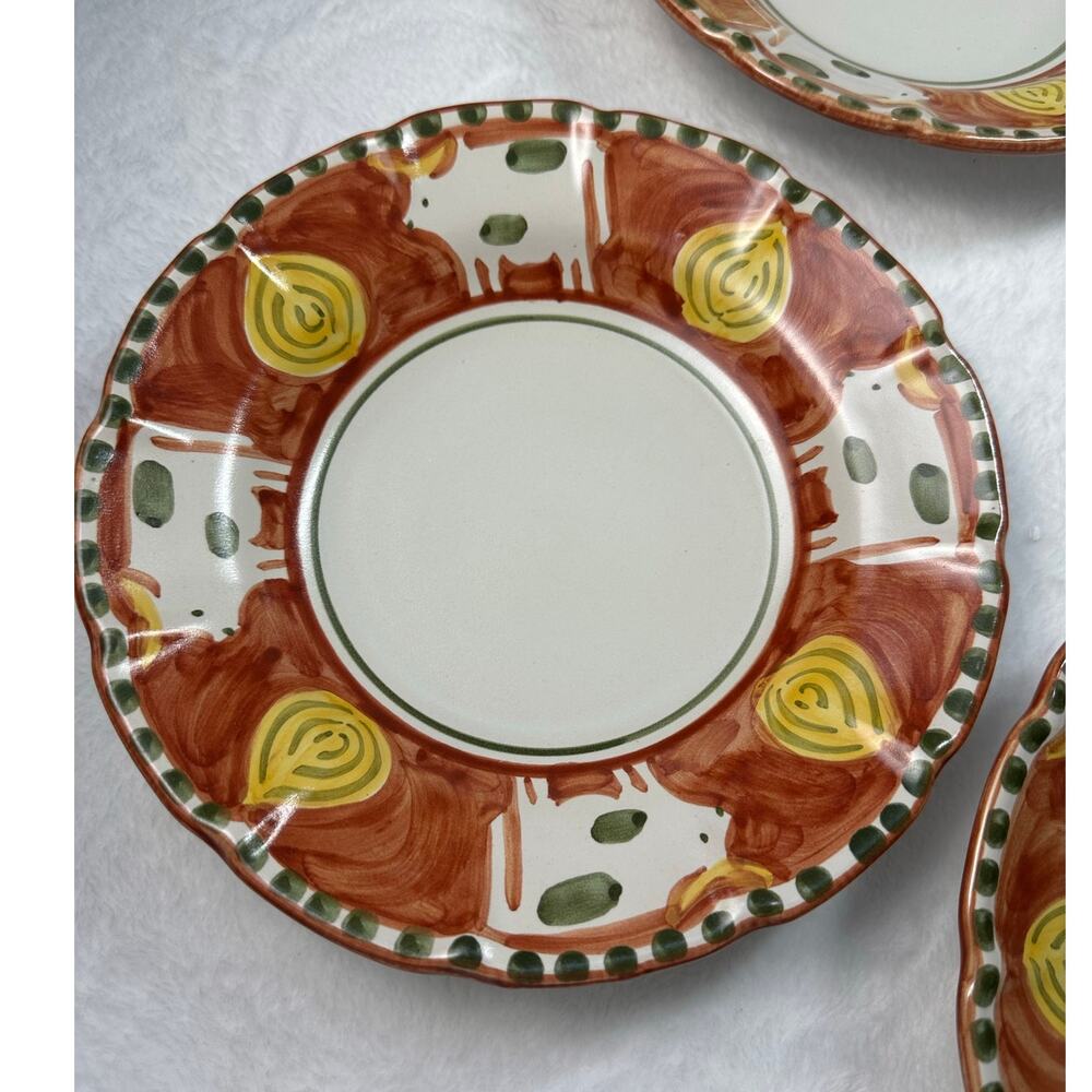 Vietri Solimene Pasta/Salad Small Serving Bowl Red Cow Bull 9" Italy Set of 4